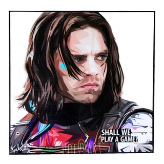 Winter Soldier วินเทอร์ โซลเจอร์ Bucky บัคกี้ รูปภาพ​ติด​ผนัง ​pop​ art การ์ตูน Marvel มาร์เวล กรอบรูป แต่งบ้าน ของขวัญ
