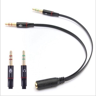 สายแปลงหูฟังสมอลทอร์คให้ใช้กับคอมพิวเตอร์ 3.5mm. mic and earphone splitter (All Black)
