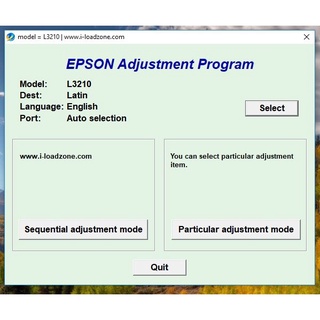 โปรแกรมเครียร์ซับหมึก Adjustment EPSON L3210/L3215/L3256/L3250/L5290