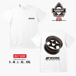 ROUND คอลูกเรือเสื้อยืด ลาย Karimake Work Wheels V1 สําหรับรถยนต์-4XL