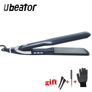 Ubeator ที่หนีบผมตรงผมสีดำเหล็กแบนไฟฟ้ายืดผมเหล็กความร้อนอย่างรวดเร็วไม่เจ็บผมผมเหล็กเครื่องมือควบคุมอุณหภูมิ