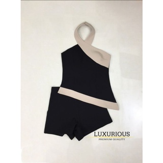 เซ็ตเสื้อคล้องคอ+กางเกงขาสั้นงานป้ายมือ1ป้ายห้อยLUXURIOUS