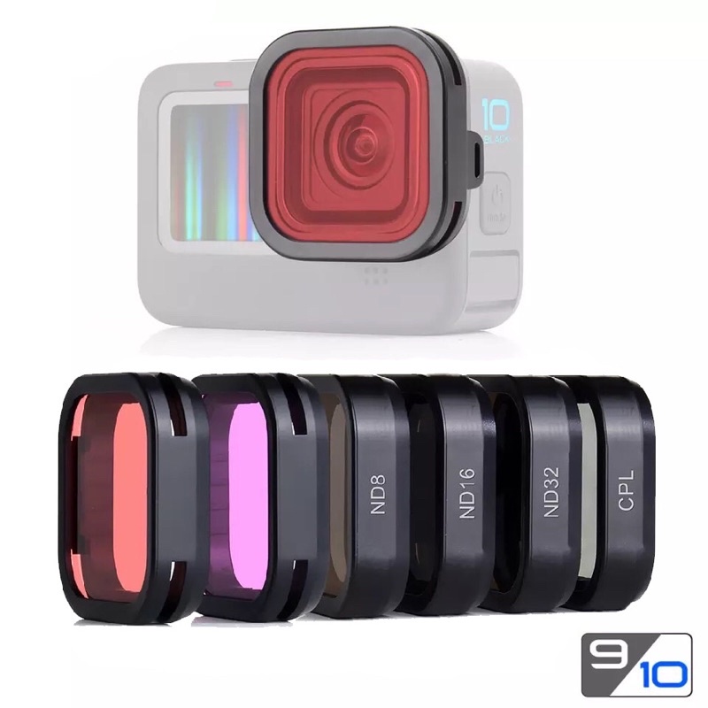 CPL ND8 ND16 ND32 Red Magenta Filter for GoPro Hero 10 9 Black Red