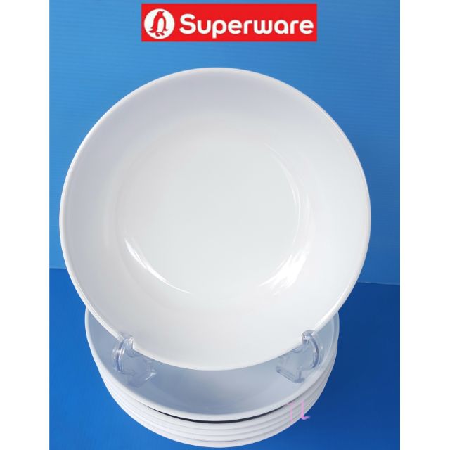 ซุปเปอร์แวร์ ชาม7.5"=6ชิ้น สีขาวกลม ซุปเปอร์แวร์เกรดA เมลามีน100% ตรานกเพนกวิน