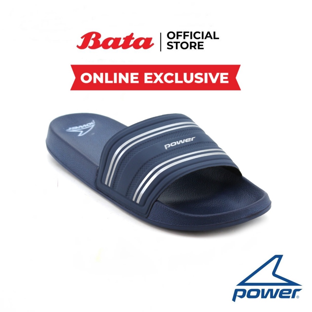 Bata (Online Exclusive) บาจา ยี่ห้อ Power รองเท้าแตะ ลำลอง มีสายคาด กันลื่น  สำหรับผู้ชาย รุ่น Boston สีน้ำเงิน 8809006
