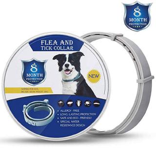 Flea and Tick Collar for Dogs 8-Month Tick Control for  Cats 100% Natural Adjustable Pet Puppy Flea Collar