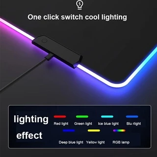 แผ่นรองเมาส์มีไฟ RGB Gaming Mousepads แผ่นรองเม้าส์สำหรับเล่นเกมส์ 80cm×30cm mouse pad with lights 7colors