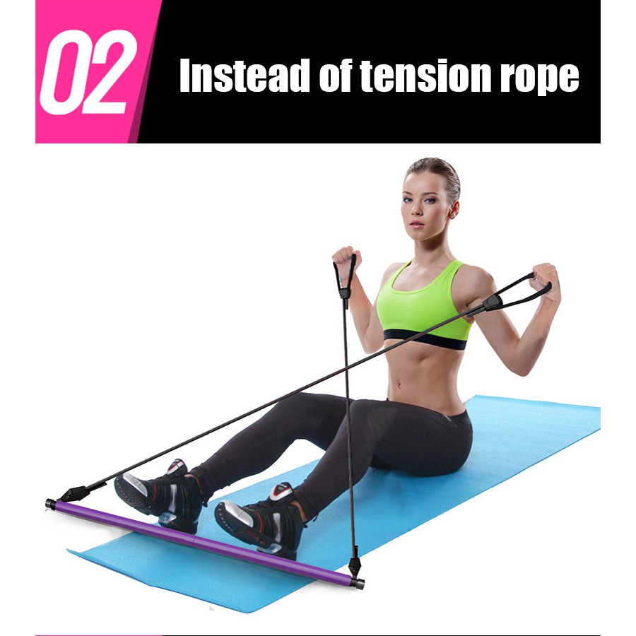 Expander Yoga Pull Rope Pilates Stick Elastic Resistance Bands Home ...