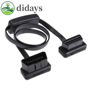 Didays 16 Pin Flat Obd 2 Auto Elm327 สายเคเบิ้ลต่อขยายพร้อมสวิทช์อะแดปเตอร์เชื่อมต่อ