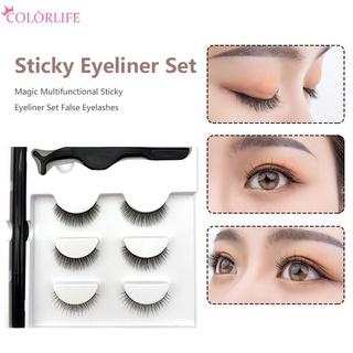 Three Pairs Of 3D Magnetic Eyeliner Liquid False Eyelashes Set Magnet Eyelashes