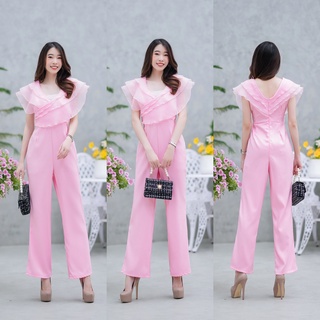 hbstation.shop เสื้อผ้าผู้หญิง Jumpsuit สีชมพู พร้อมส่ง