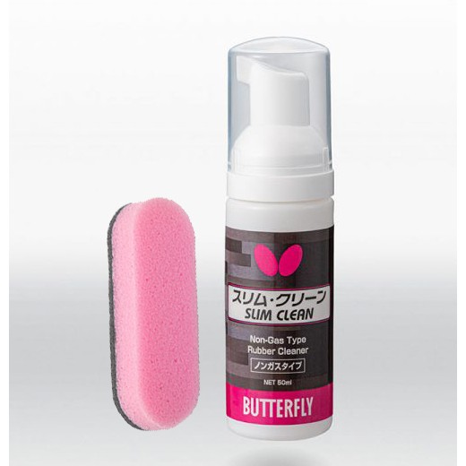 น้ำยาเช็ดยางปิงปอง (เนื้อโฟม)ยี่ห้อ BUTTERFLY  SLIM CLEAN 50 มล. + RUBBER CARE