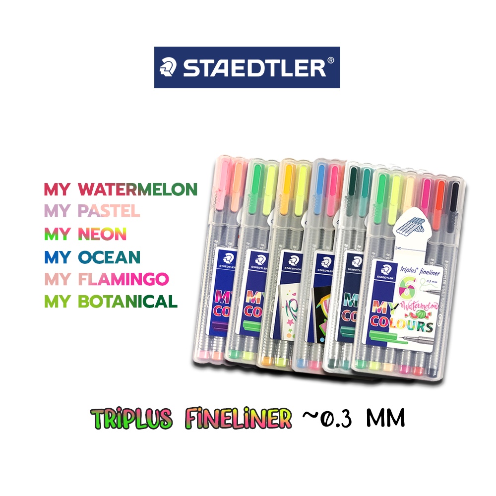 ปากกาหัวเข็ม ปากกาTriplus collection fineliner 334 หัวเข็ม 0.3มิล Steadtler / 1กล่อง