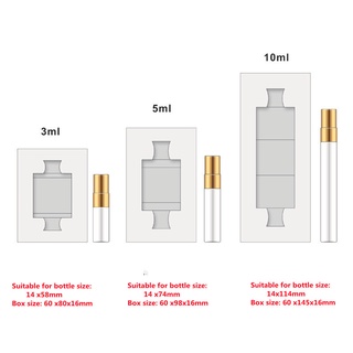 10 ชิ้น / 3/5 / 10 มล. สีขาวหรือสีดํากล่องน้ําหอมเปล่ากล่องบรรจุภัณฑ์เฉพาะกล่อง