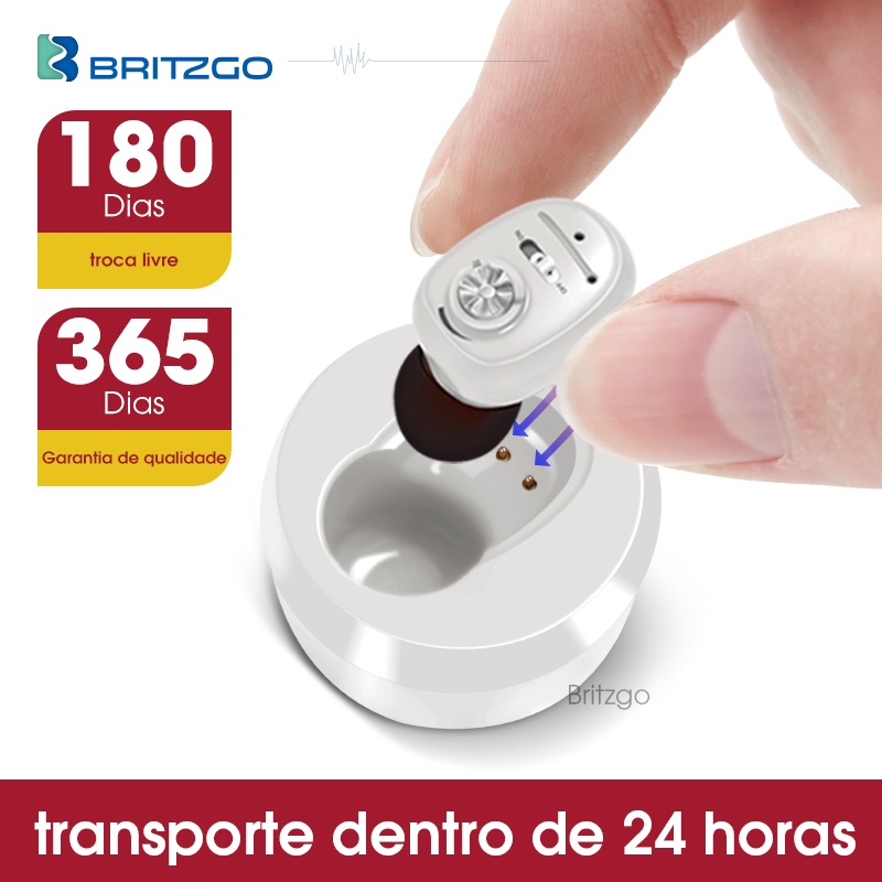 Britzgo เครื่องช่วยฟัง ดิจิทัล แบบชาร์จ ขนาดเล็ก สําหรับ Audiphone VHP-1607  มองไม่เห็น สะดวกสบาย ชุดเซตผู้สูงอายุ