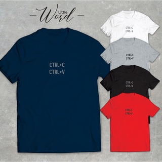 Little Word เสื้อยืดคอกลมแขนสั้นพิมพ์ลาย Copy Paste สไตล์มินิมอล ทรงUnisex