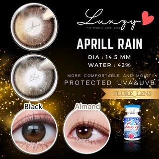 คอนแทคเลนส์ (ขนาดกลาง) 🎉 April Rain almond brown / black Luxzylens เลนส์กรองแสง Dia14.5 ของแท้รับจากบริษัทโดยตรง