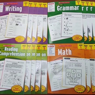 หนังสือแบบฝึกหัด Scholastic Workbooks Scholastic Success with Reading Writing Grammar Math