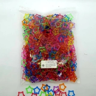 โซ่หมากเก็บ โซ่พลาสติกรูปดาว สีใสคละสี 480 pcs ต่อกันยาว 8.40 เมตรโดยประมาณ