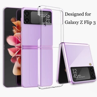 เคสโทรศัพท์มือถือ แบบใส ป้องกันรอยขีดข่วน กันกระแทก พับได้ สําหรับ Samsung Galaxy Z Flip 3