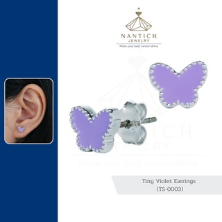 💎👩🏻‍⚕️ [เครื่องประดับ | ปลอดภัย] ต่างหู คนแพ้ง่าย : Tiny Violet Earrings (TS-0003) Nantich Jewelry