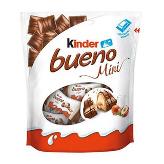 เวเฟอร์เครือบช๊อคโกแลต kinder bueno mini รส milk&amp; hazenut 18 ชิ้น น้ำหนัก 108 กรัม หมดอายุ 19/10/23