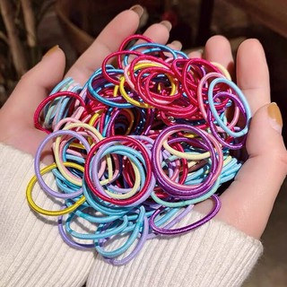 100 ชิ้น ยางมัดผม สําหรับเด็ก/ผู้หญิง พร้อมส่ง Rainbow Mini Hair Band 100 pcs/pack mama studio