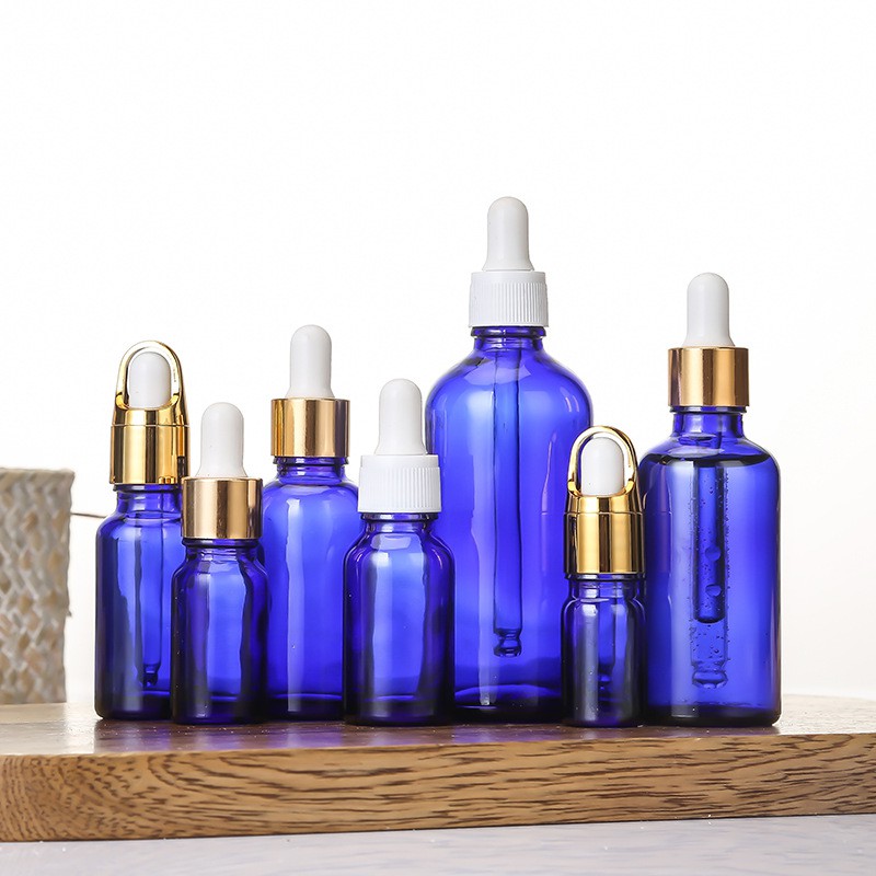 ขวดแก้วสีน้ำเงิน YB18-BL*15ml ขนาด 15 ml ขวดใส หัวบีบหัวหยด ขวดเซรั่ม หัวดรอปเปอร์ ขวดน้ำมันหอมระเหย