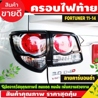 ครอบไฟท้าย ลายคาร์บอน TOYOTA FORTUNER 2011 2012 2013 2014 (A)