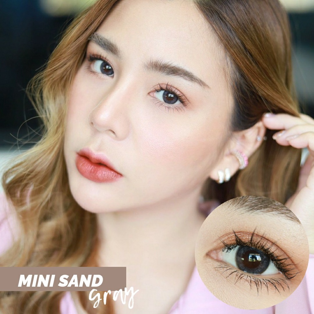 Mini Sand Gray/สีเทา [สายตาสั้น -0.00 ถึง -10.00] Size Mini (S) ขนาดเล็ก /คอนแทคเลนส์ / ยี่ห้อ Kitty