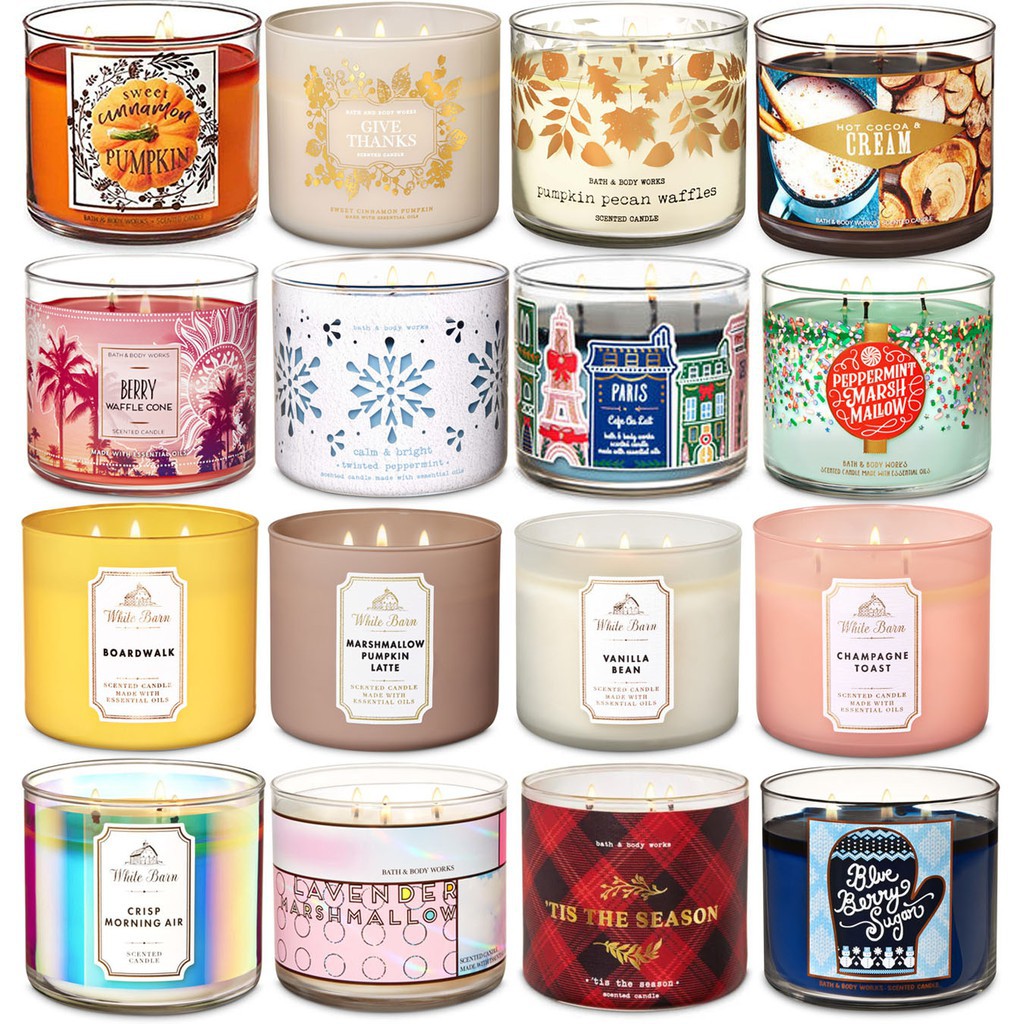 Bath & Body Works Scented 3 Wick Candle 411g (14.5 oz) เทียนหอม Bath and Body Works ขนาดใหญ่สุด 3 หั