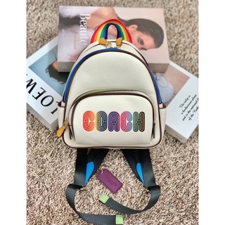 COACH CA624 MINI COURT BACKPACK WITH RAINBOW COACH