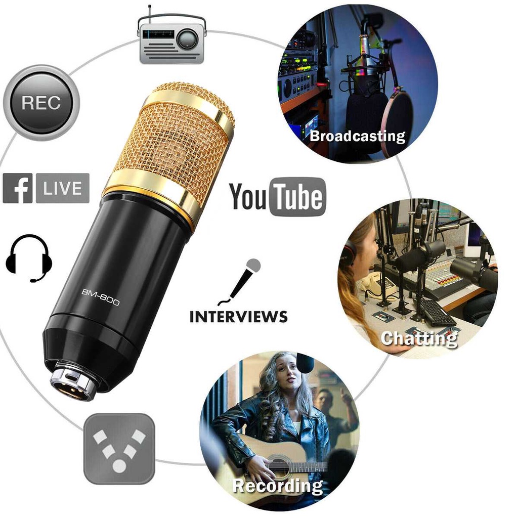 Bbm Karaoke Condenser Microphone Mic For Pc Studio Microphone Braodcasting Singing Recording