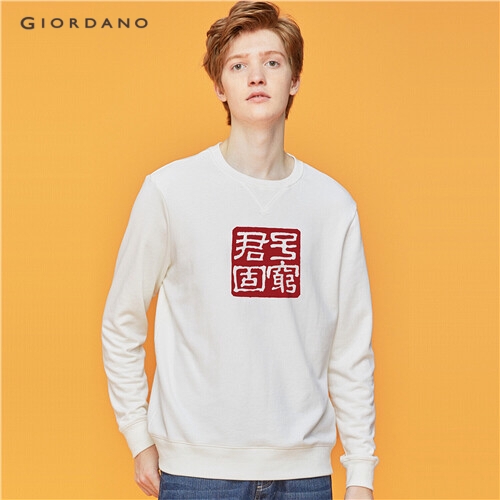 GIORDANO MEN Printed crewneck sweatshirt 91099638