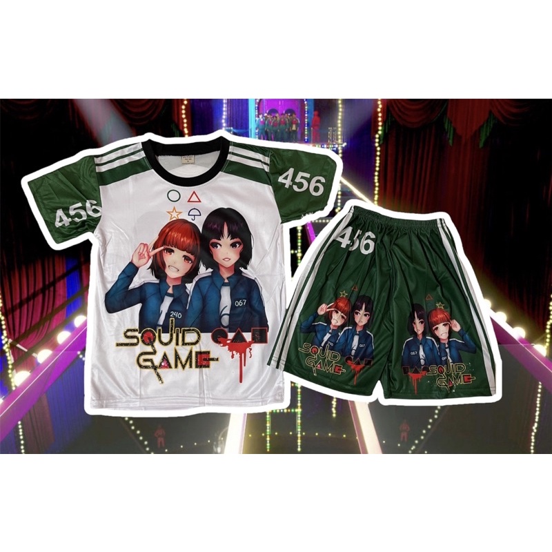 ชุด SQUID GAME พร้อมส่ง‼️ชุดเสื้อ+กางเกงขาสั้น ชุดเด็กราคาถูก AEIOU ชุดผู้เล่น 456 ส่งสินค้าทุกวัน💥ช