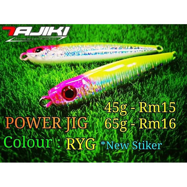 ใหม่ COLOUR TAJIKI POWER JIGS RED YELLOW GLOW (RYG) 45 & 65 GRAM