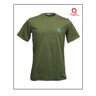 เสื้อยืดแฟชั่นสีเขียวทหารQBSเนื้อผ้า cotton100