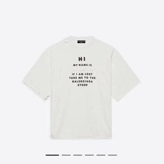 เสื้อยืดอินเทรนด์ผู้ชายอินเทรนด์ผู้หญิง【Lemon】เสื้อยืด Balenciaga 2021SS MY NAME IS คุณภาพเคาน์เตอร์ รหัสสินค้าเดียวกันS