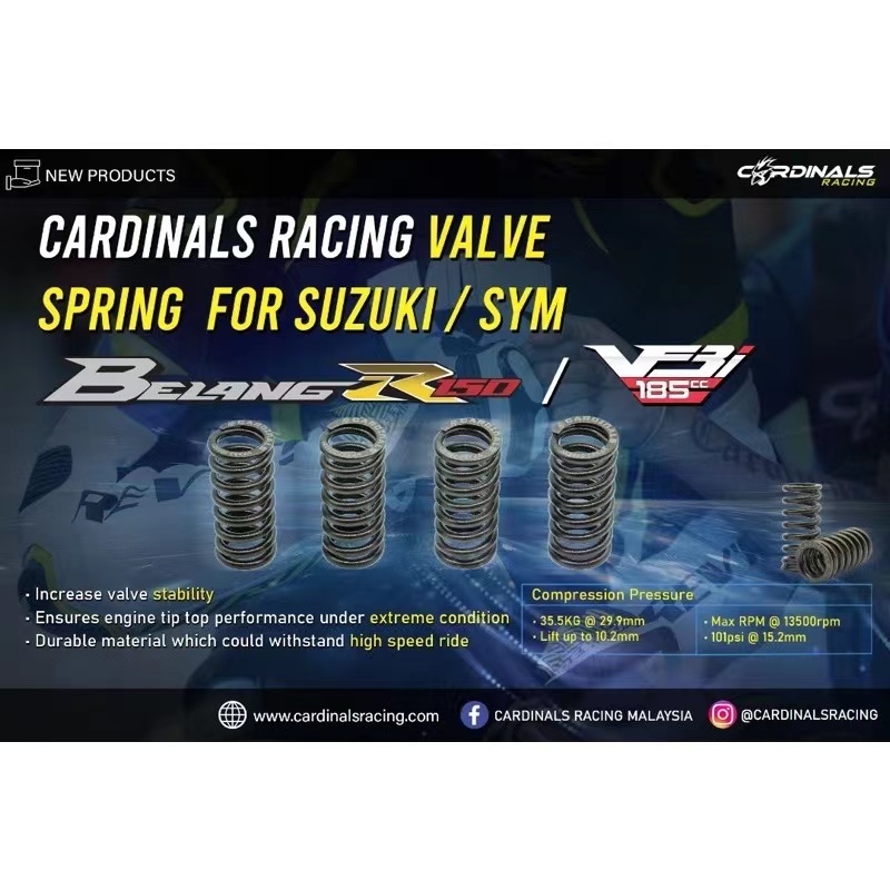 Cardinals RACING SYM VF3I BELANG 150 ชุดสปริงวาล์ว (4 ชิ้น)RACING SPEC