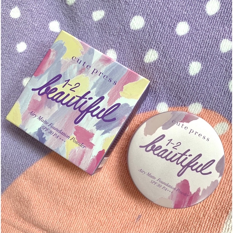 Cute Press แป้งผสมรองพื้น 1-2-BEAUTIFUL AIRY MATTE FOUNDATION POWDER SPF 30 PA+++