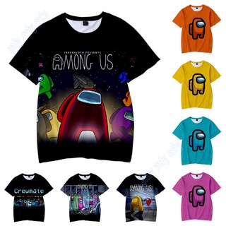 เสื้อยืดพิมพ์ลายการ์ตูน Game Among Us Crewmate ลําลองสําหรับเด็ก