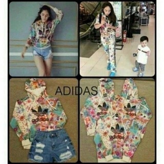 พร้อมส่ง HOODIES ADIDAS ลายดอก แบบ K.ชมพู่ K.เป้ย เลยค่ะ