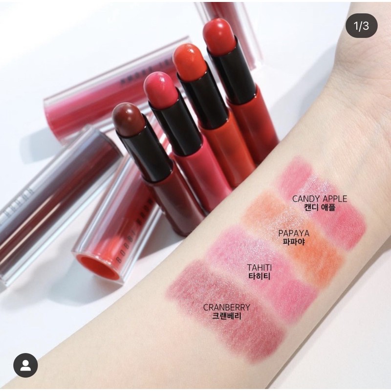 พร้อมส่ง! [ป้ายไทย] bobbi brown crushed shine jelly lipstick สี cranberry/honey/tahiti/lilac/papaya/candy apple