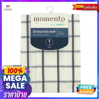 โมเมนโต้ ผ้าเช็ดจานลายสก๊อต สีเทาMOMENTO DISH CLOTH SCOTCH PATTERN GRAY