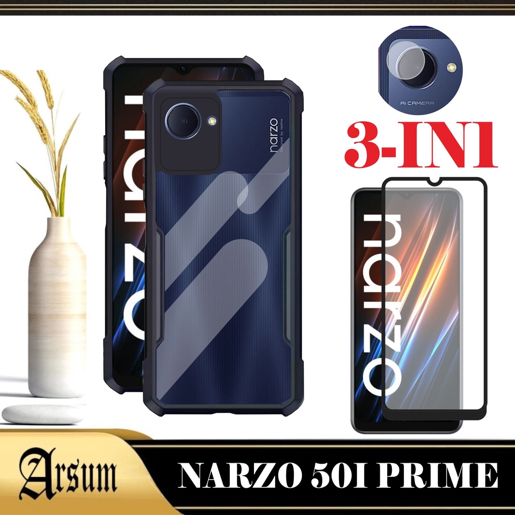 เคส REALME NARZO 50i PRIME เคส Softcase โปร่งใส REALME NARZO 50i PRIME 3IN1 แพ็คเกจ