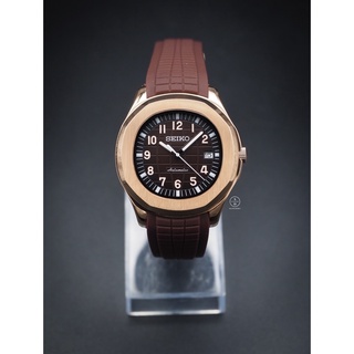 Seiko Mod Rosegold Aquanaut Chocolate with Brown Rubber Strap (Patek Edition) 🟤🟤