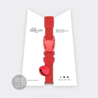 ปลอกคอแมวนิรภัย ยางยืด รุ่น Safe & Soft : เซตสีแดง
