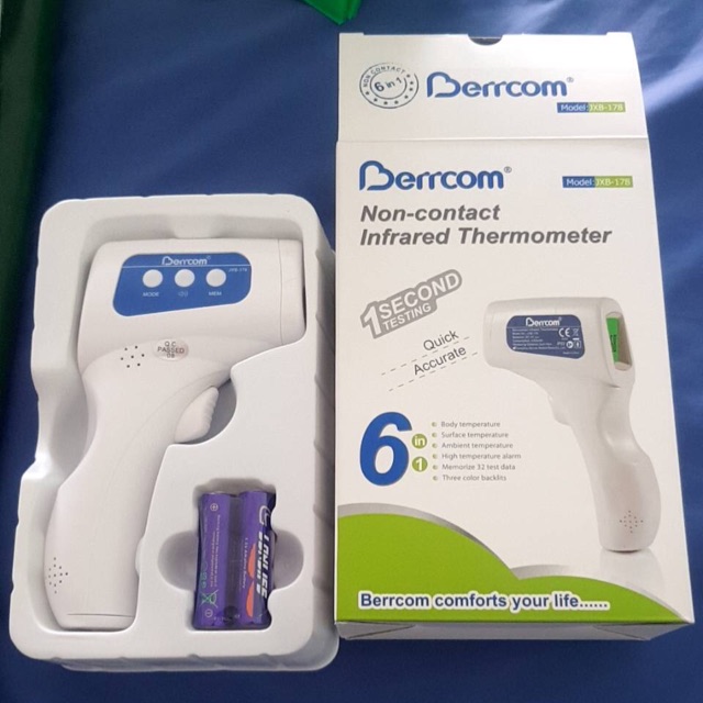 ปรอทวัดไข้ทางหน้าผาก Berrcom Non-contact forehead infrared thermometer