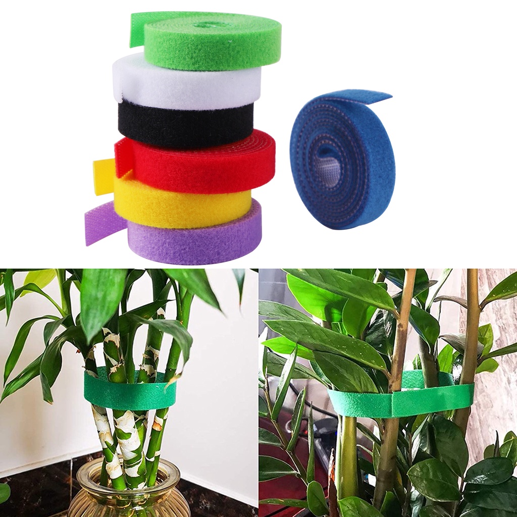 1 ชิ้น 1 เมตรไนลอนพืช Bundle Ties บ้านสวนพืชรูปร่างสนับสนุนผ้าพันแผลเข็มขัดเทปดอกไม้ Fixing Binding Cable สายรัด