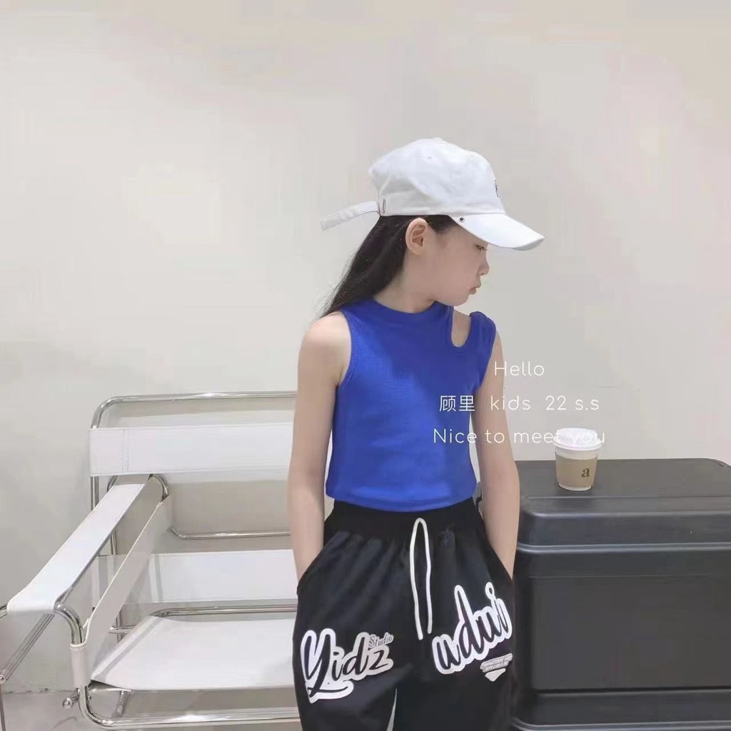 เสื้อสายเดี่ยว แขนกุด แต่งรูกลวง สีแคนดี้ แฟชั่นฤดูร้อน รูปที่ 7